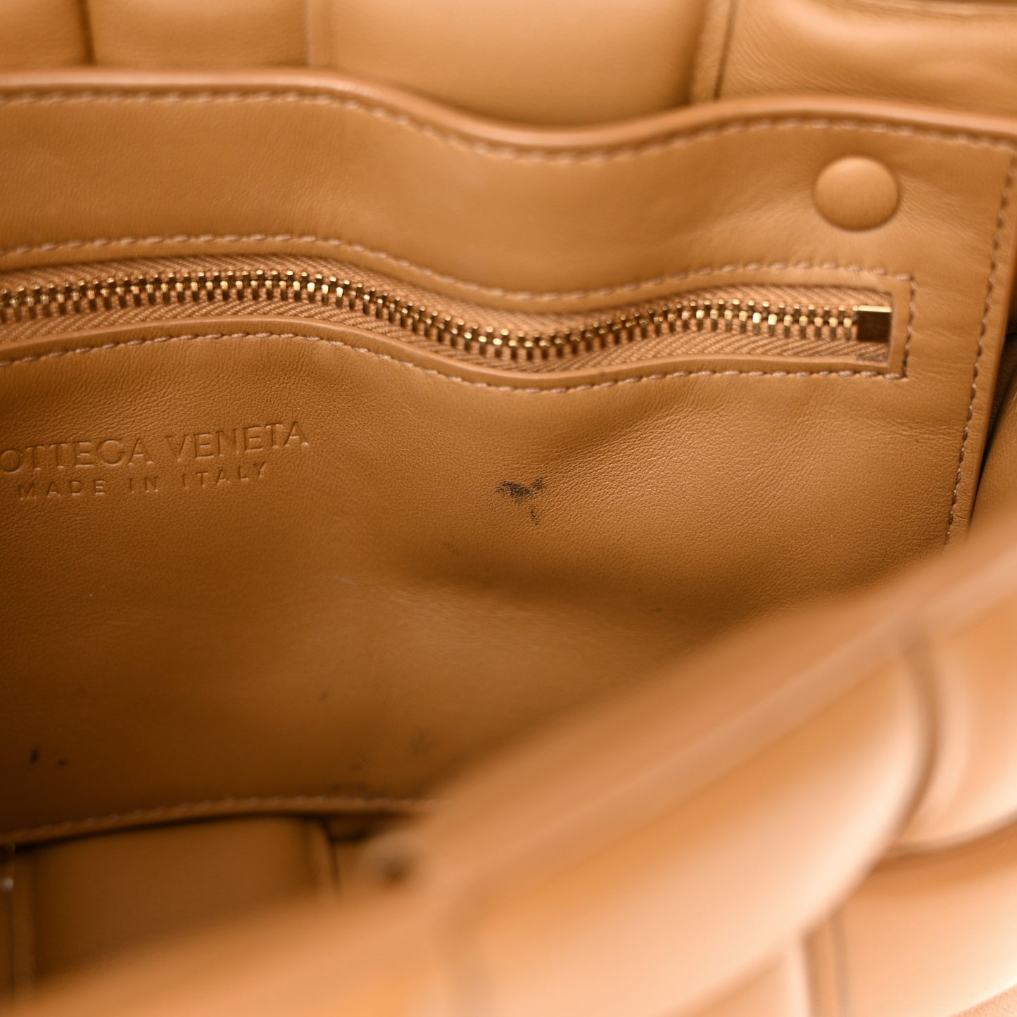 BOTTEGA VENETA Nappa Maxi Intreccio Padded Cassette Crossbody Bag Caramel