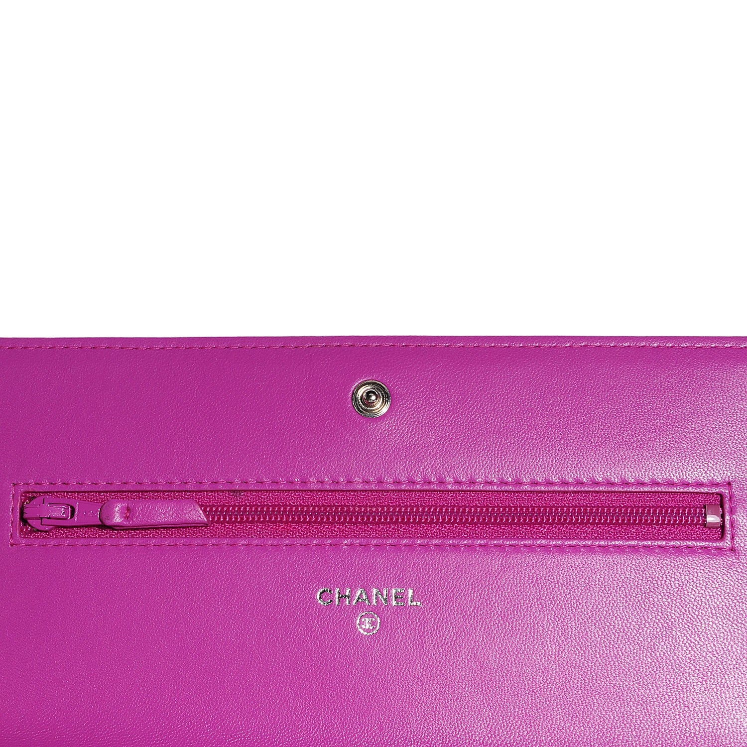 Chanel Lambskin Quilted Boy Wallet On Chain WOC Fuchsia 5 of 8
