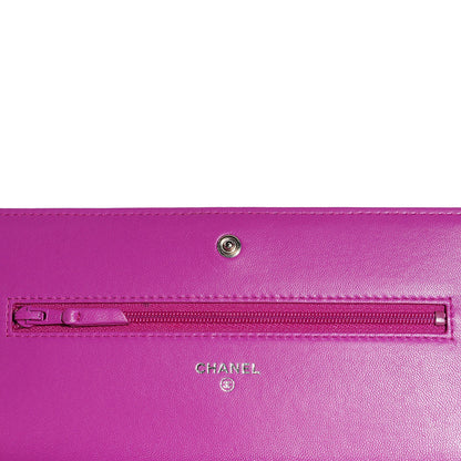 Chanel Lambskin Quilted Boy Wallet On Chain WOC Fuchsia 5 of 8
