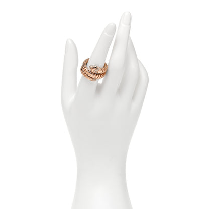 Bulgari 18K Rose Gold Diamond Serpenti Tubogas Band Ring 53 6.5 2 of 5
