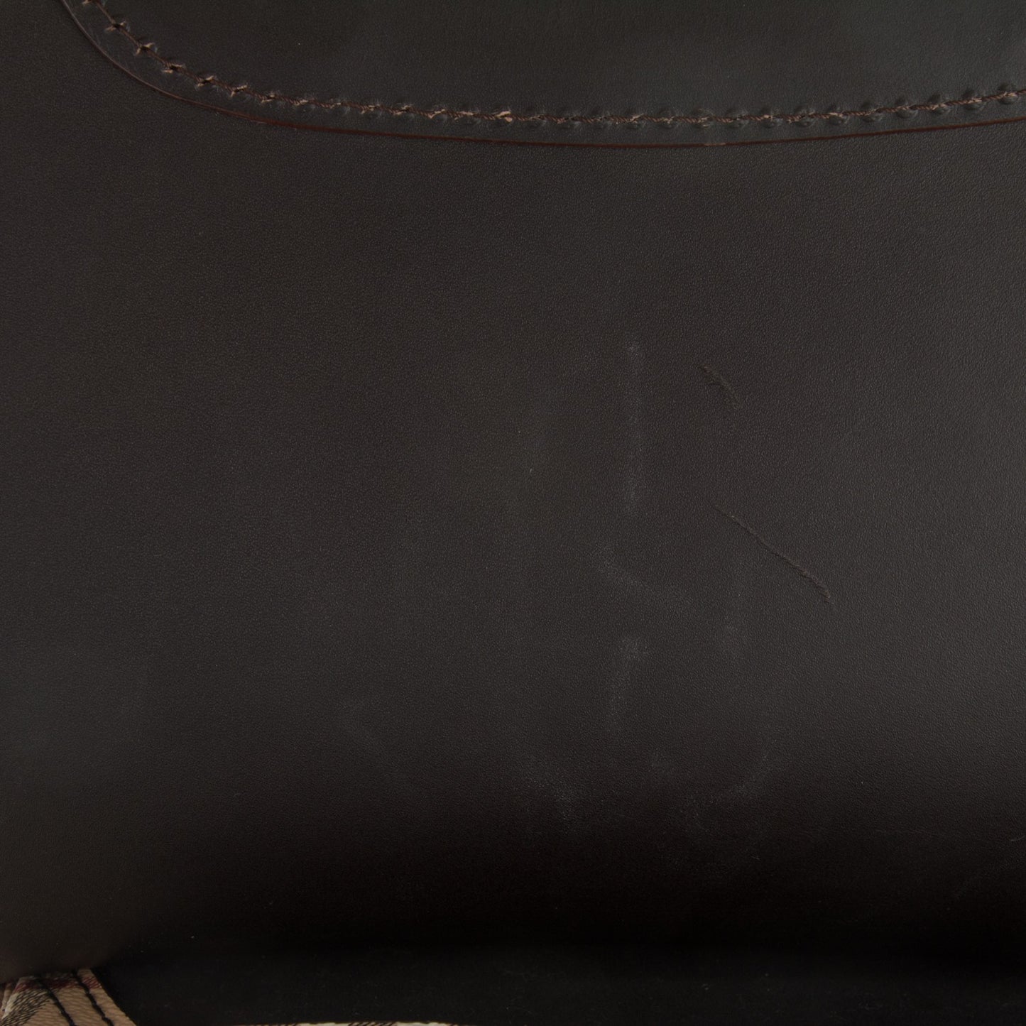 Haymarket Check Large Bridle Saddle Bag Dark Clove Brown