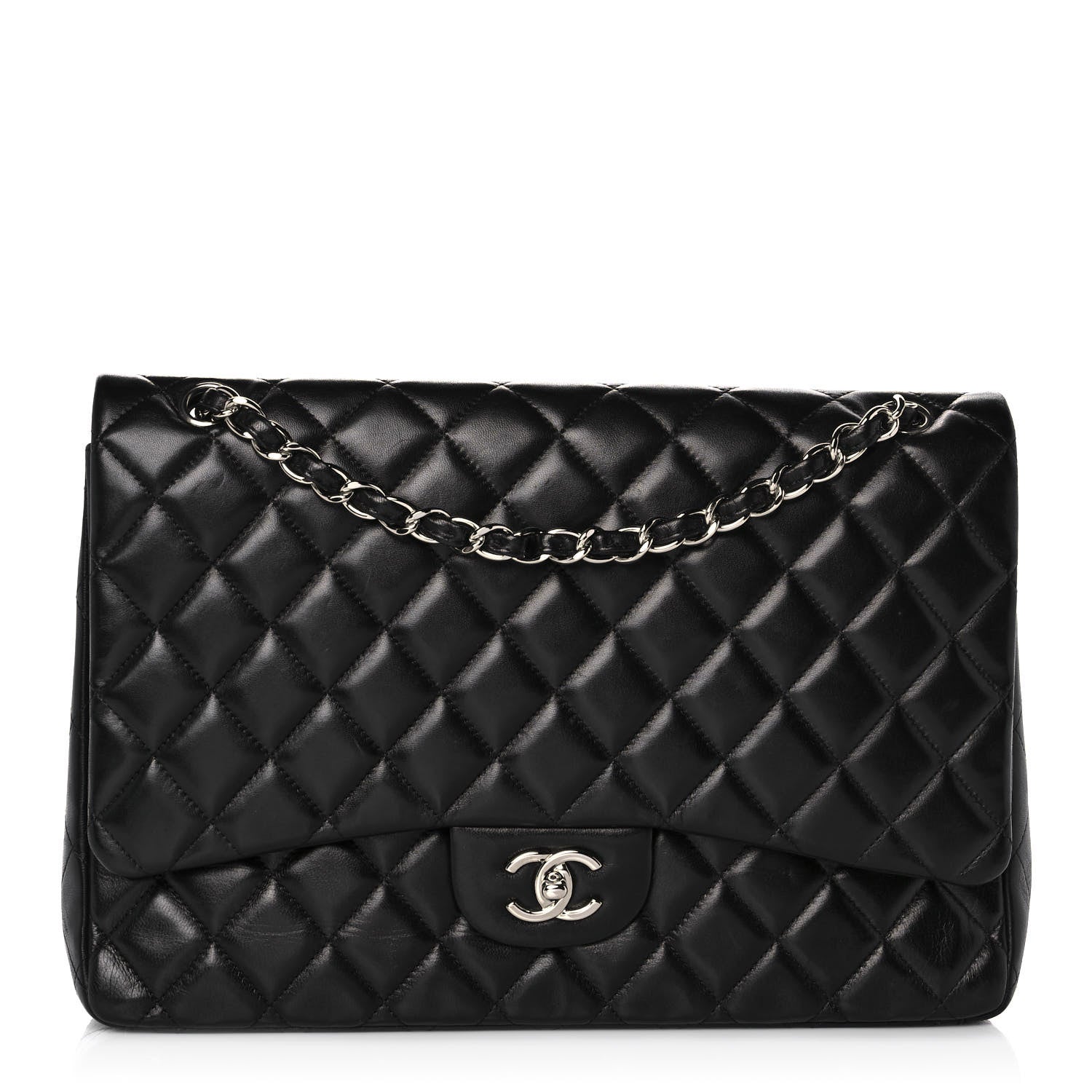 Chanel Lambskin Quilted Maxi Single Flap Black 1 of 10