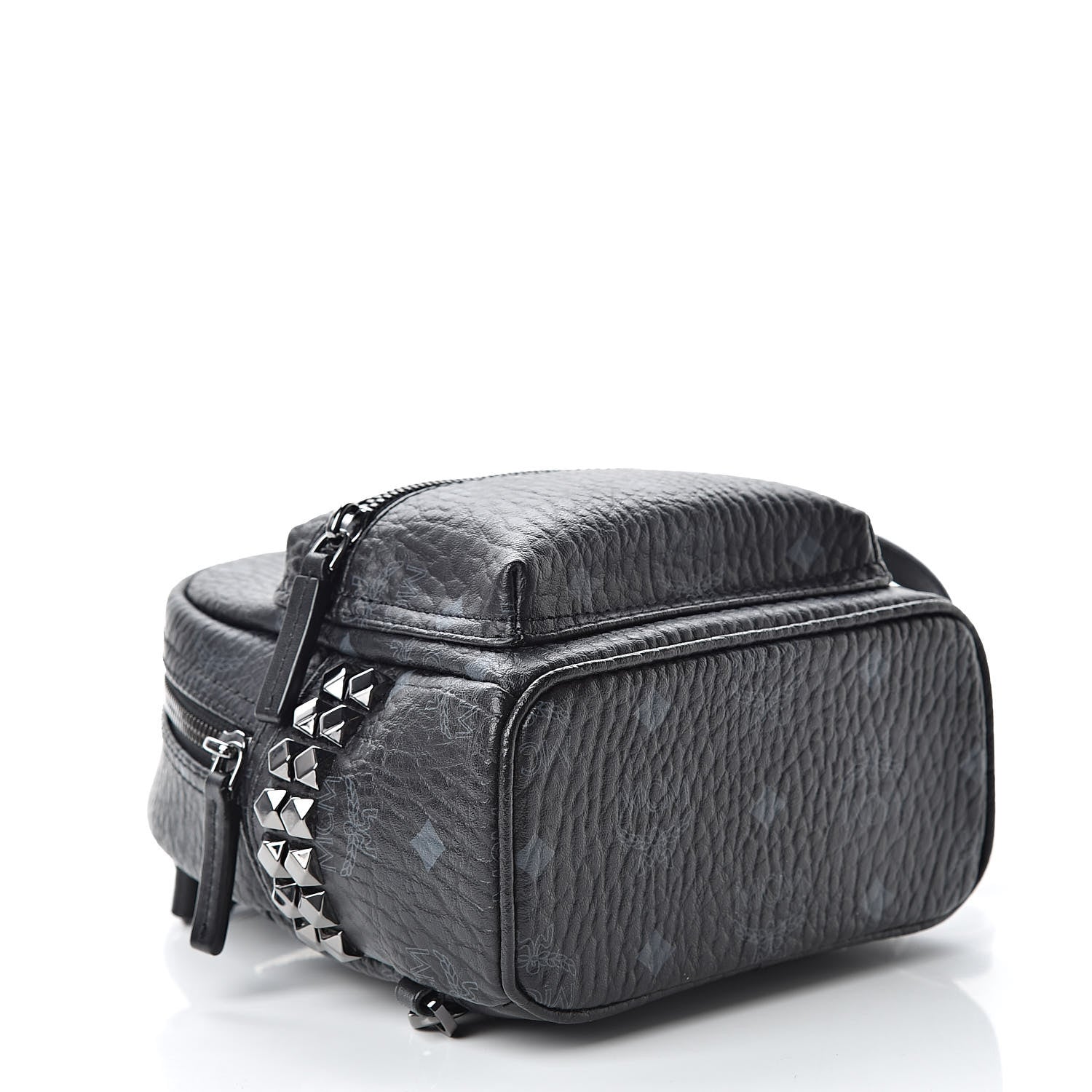 MCM Visetos Studded X-Mini Bebe Boo Backpack Black 4 of 10