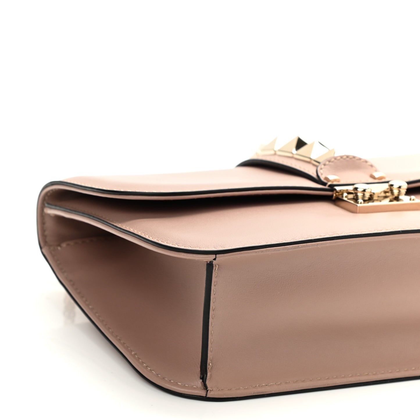 Vitello Medium Glam Lock Rockstud Flap Poudre