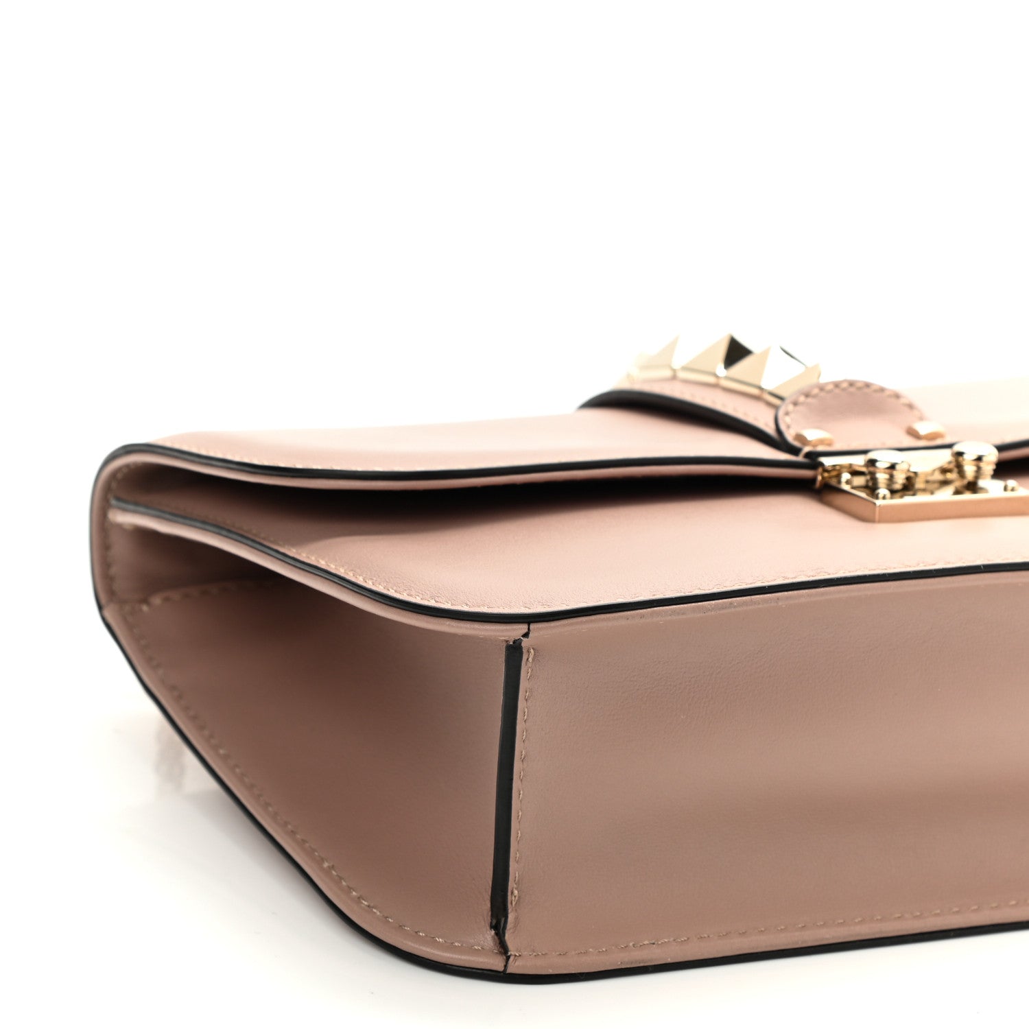 Valentino Garavani Vitello Medium Glam Lock Rockstud Flap Poudre 9 of 10