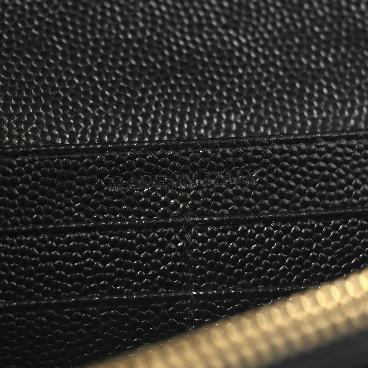 Saint Laurent Grain De Poudre Matelasse Chevron Monogram Chain Wallet Black 8 of 13