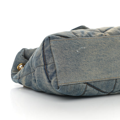 Saint Laurent Denim Quilted Small Loulou Puffer Monogram Chain Satchel Blue Cinnamon 9 of 12