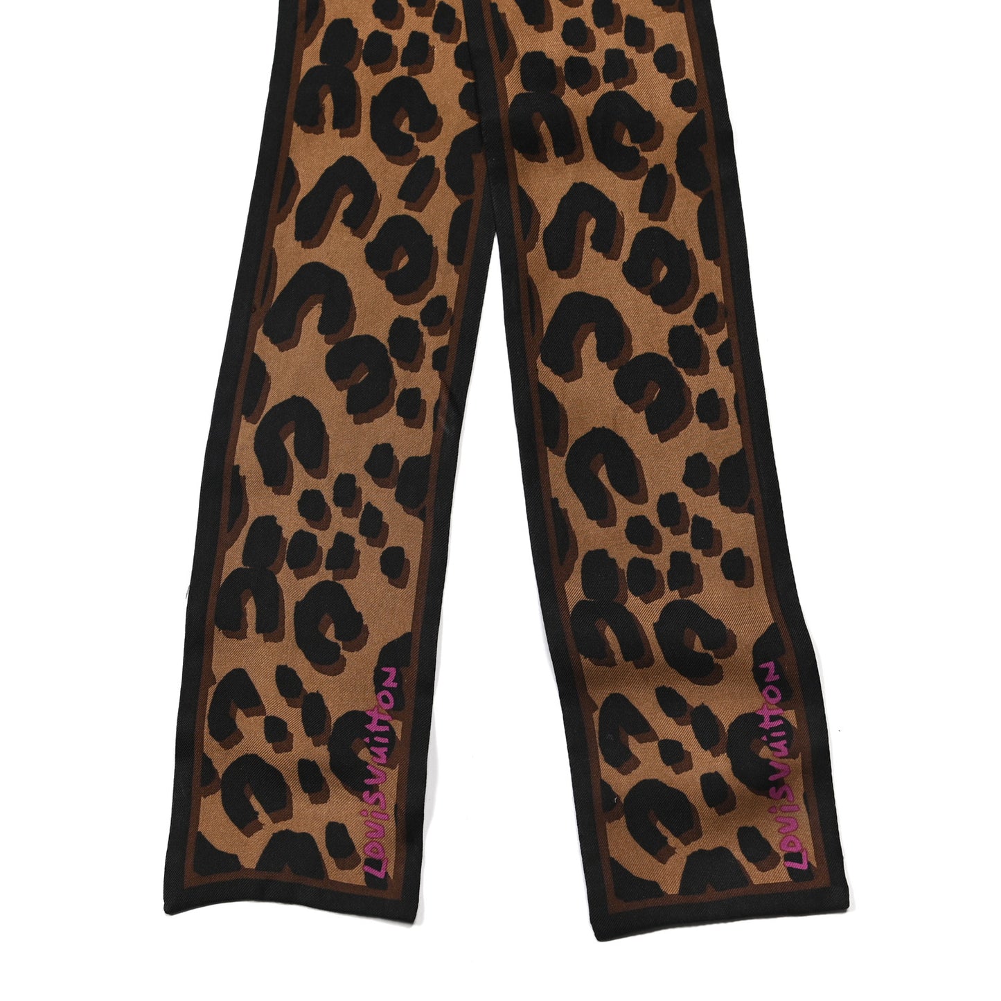 Silk Leopard Bandeau Scarf Marron