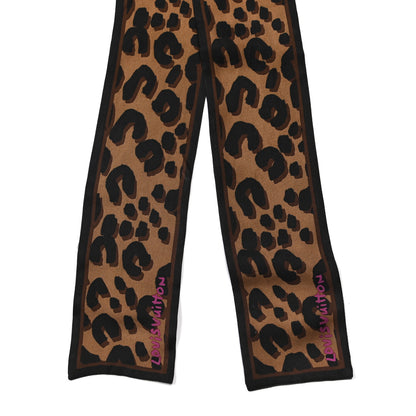 Louis Vuitton Silk Leopard Bandeau Scarf Marron 3 of 3