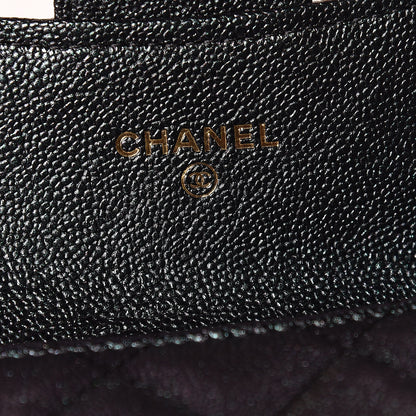 Chanel Iridescent Caviar Quilted Flap Card Holder Wallet Black 6 of 9