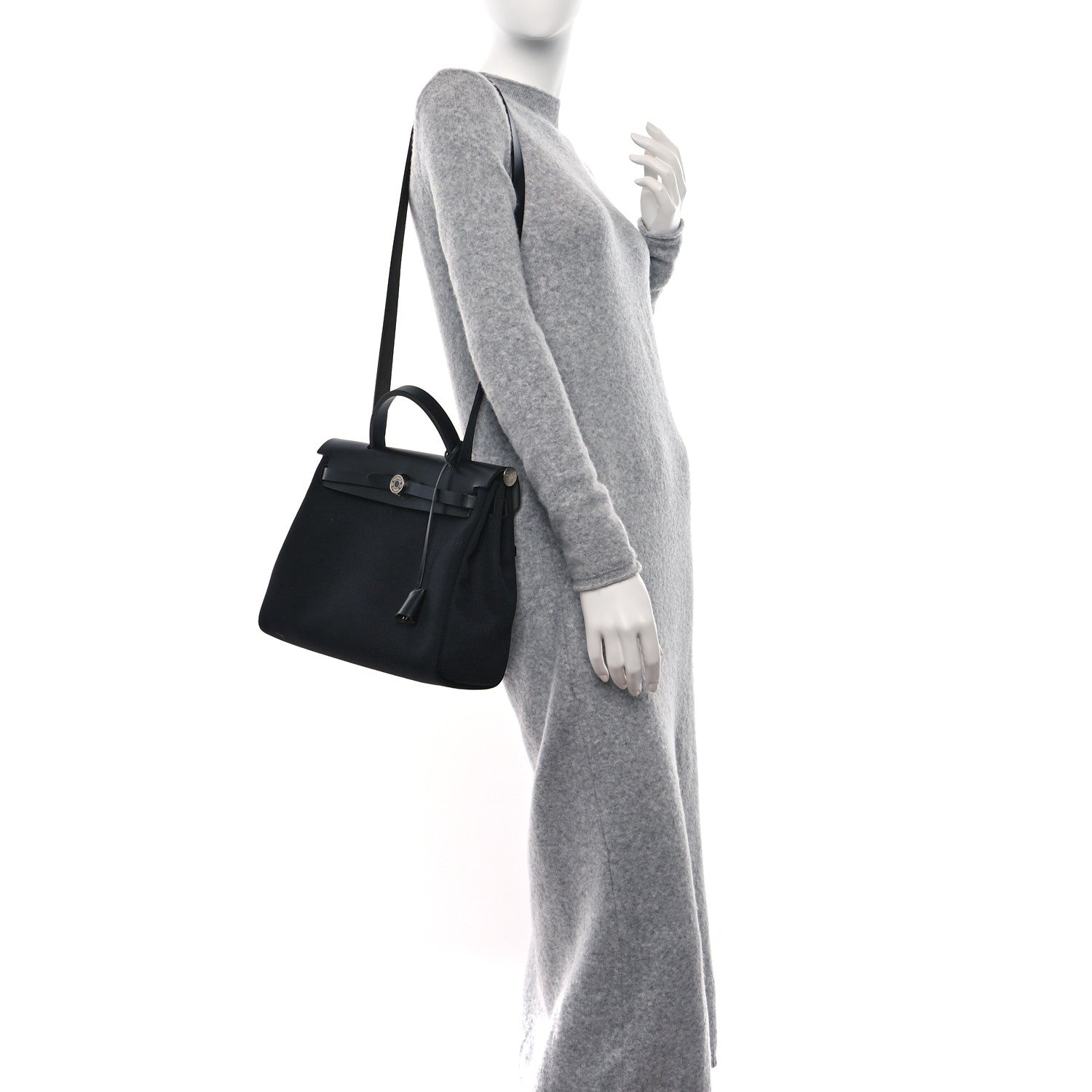 Hermes Military Toile Vache Hunter Herbag Zip PM 31 Black 3 of 13