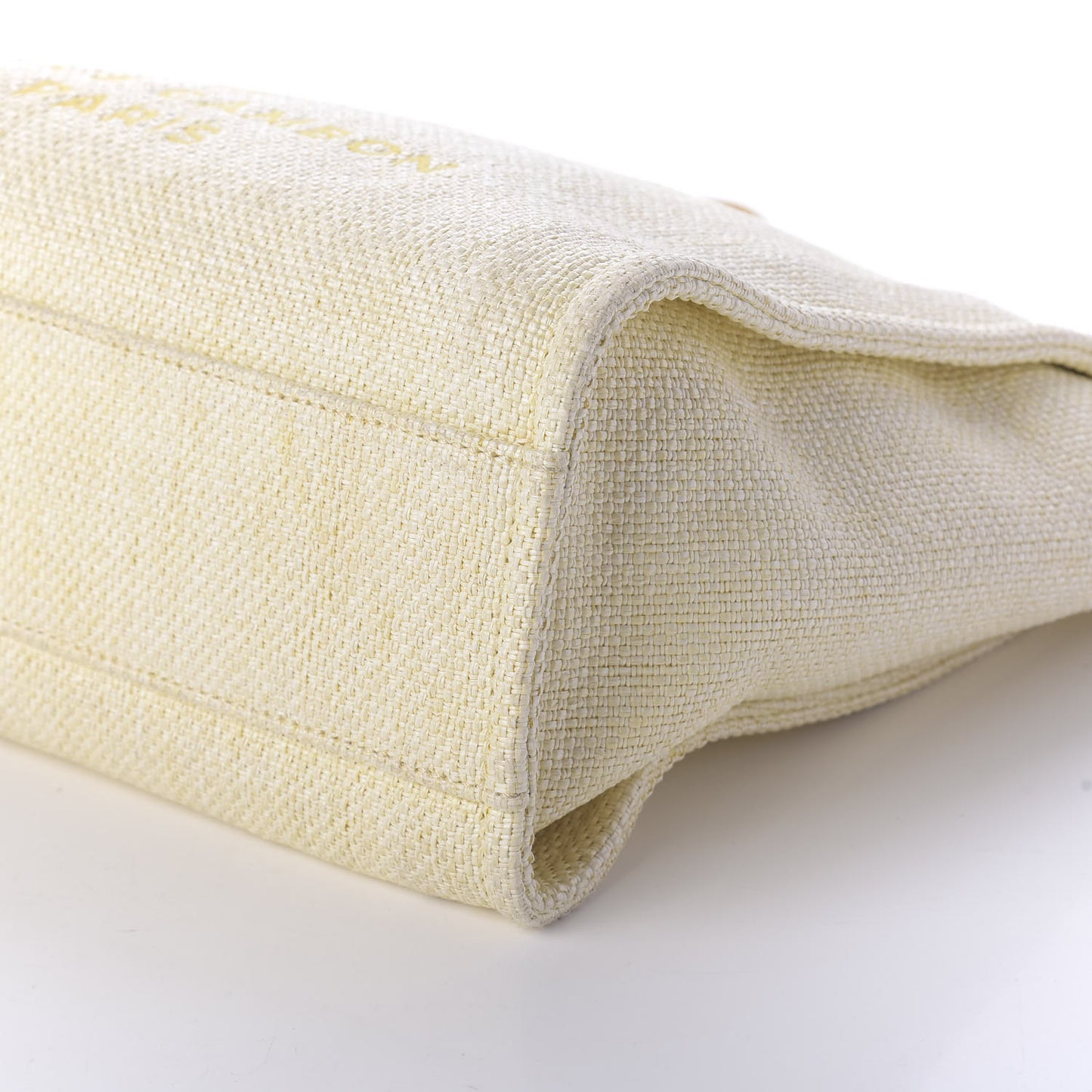 Woven Straw Raffia Small Deauville Tote Yellow