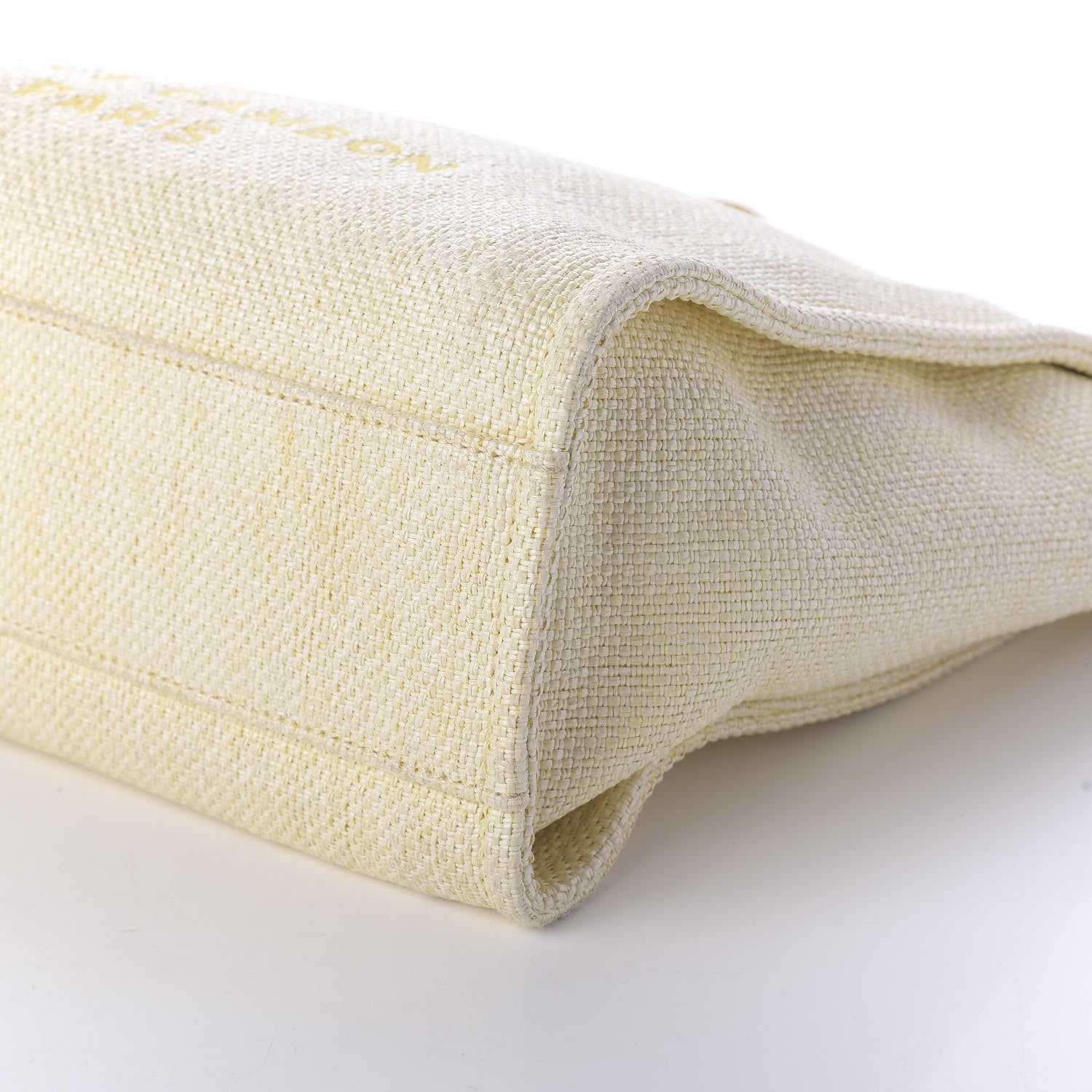 Chanel Woven Straw Raffia Small Deauville Tote Yellow 7 of 10