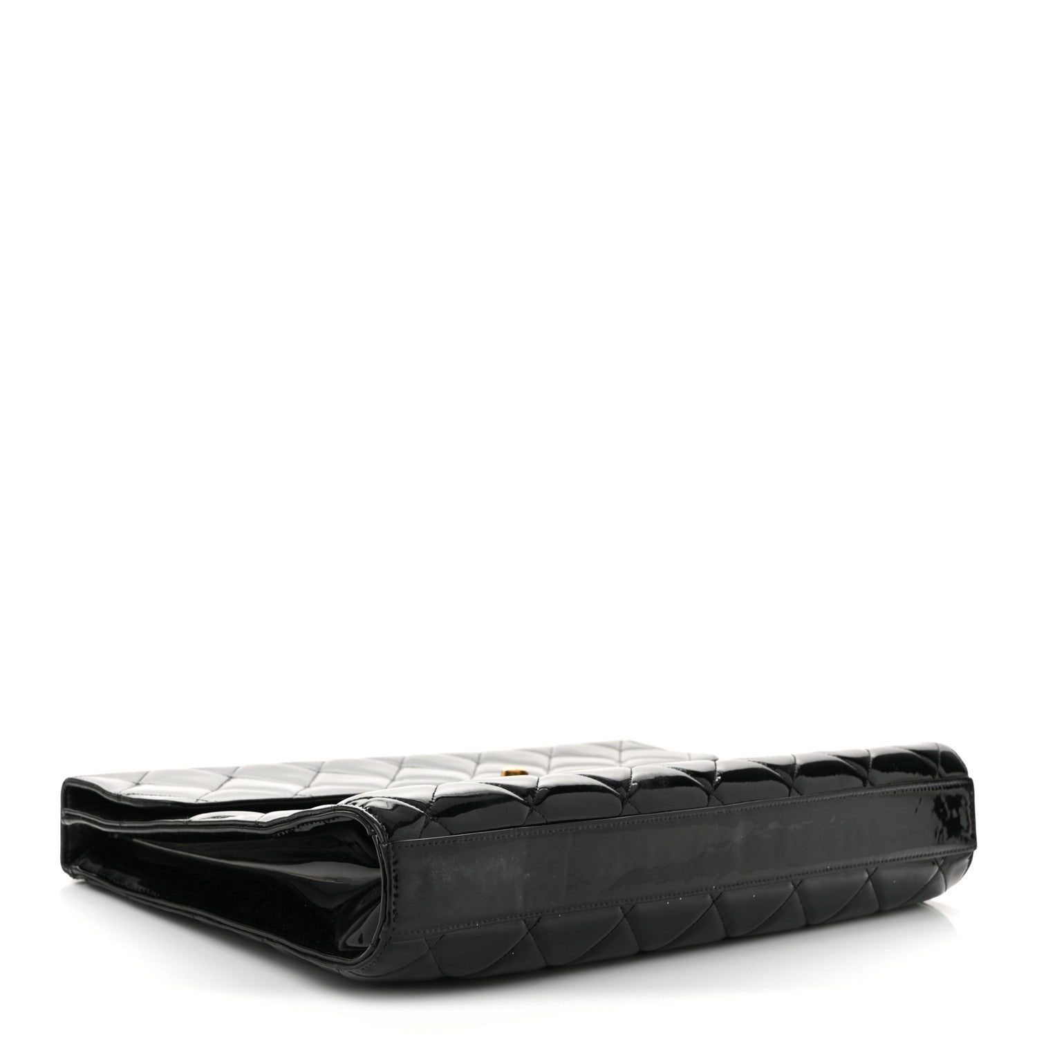 Chanel Patent Quilted Briefcase Laptop Bag Black 4 of 10