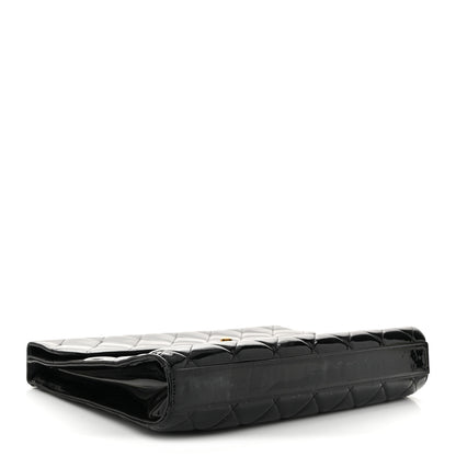 Chanel Patent Quilted Briefcase Laptop Bag Black 4 of 10