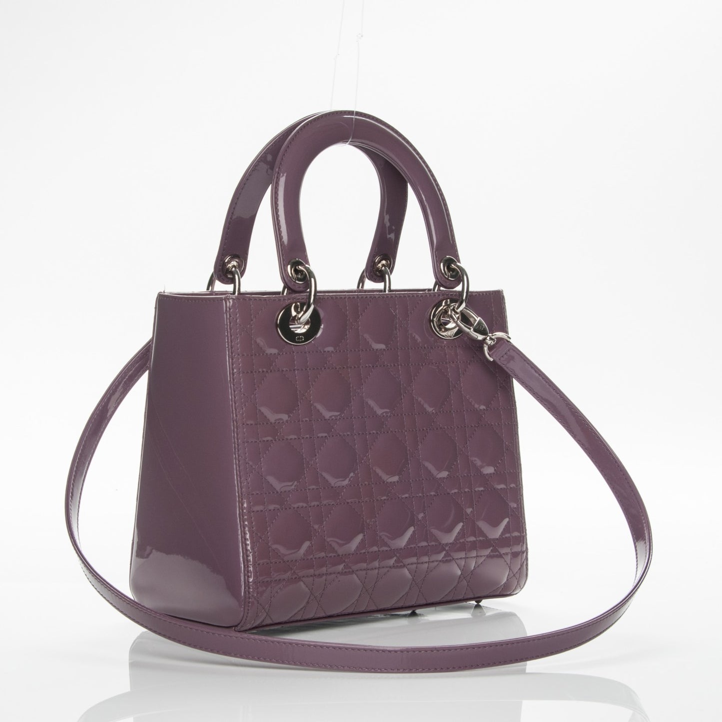 Patent Cannage Medium Lady Dior Purple