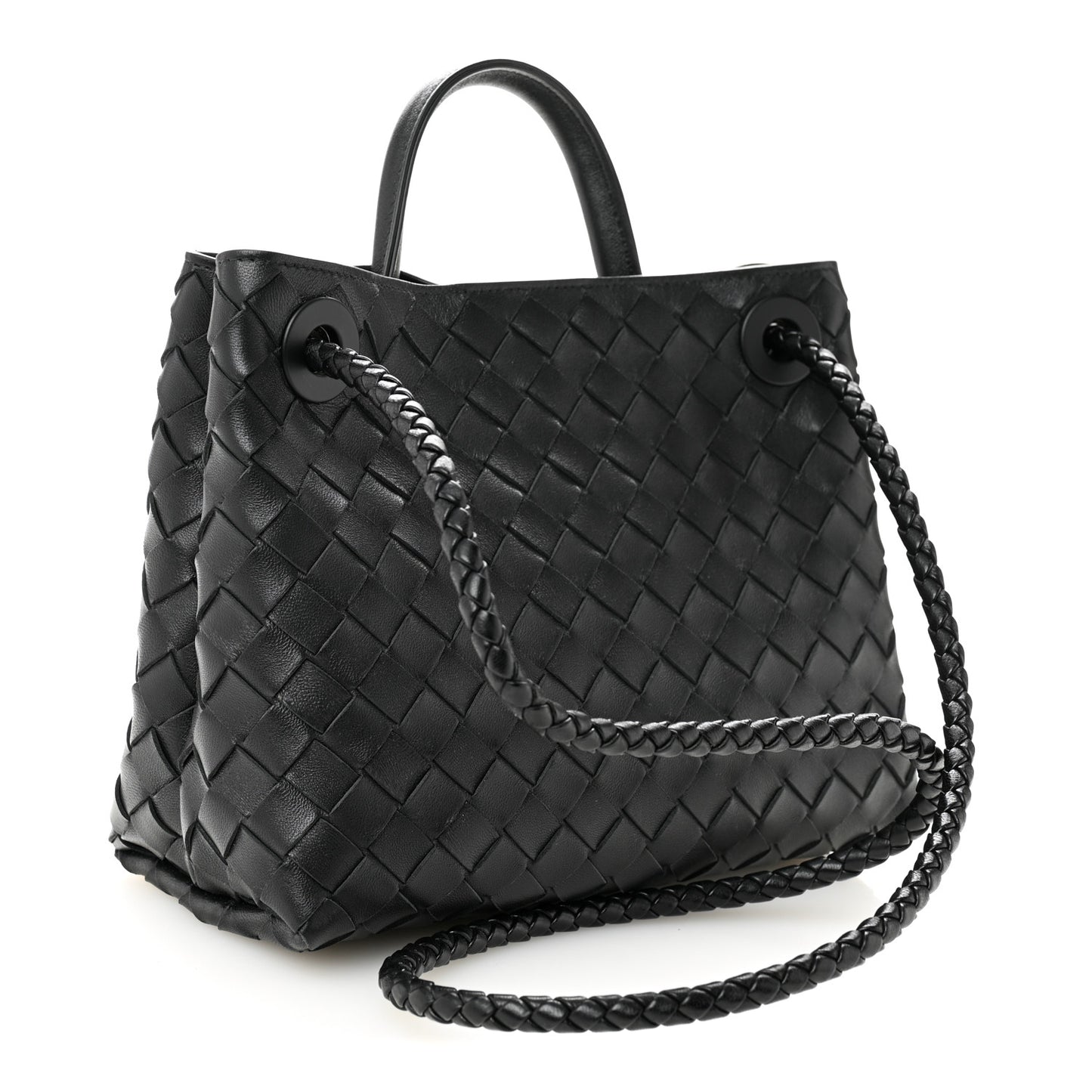 Nappa Intrecciato Small Andiamo Shoulder Bag Black