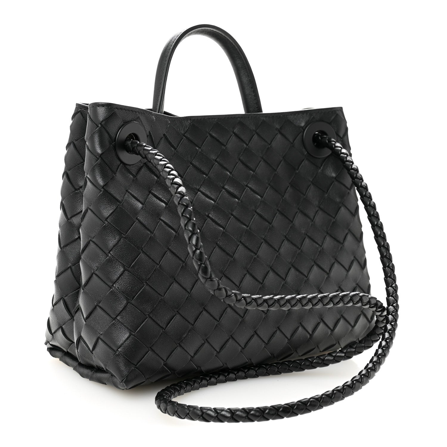 Bottega Veneta Nappa Intrecciato Small Andiamo Shoulder Bag Black 3 of 9