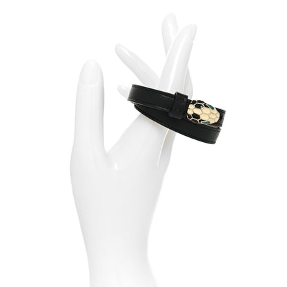 Bulgari Calfskin Serpenti Forever Double Coil Bracelet Black 2 of 5