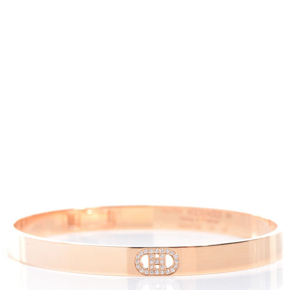 Hermes 18K Rose Gold Diamond PM H D'Ancre Bracelet SH 3 of 6