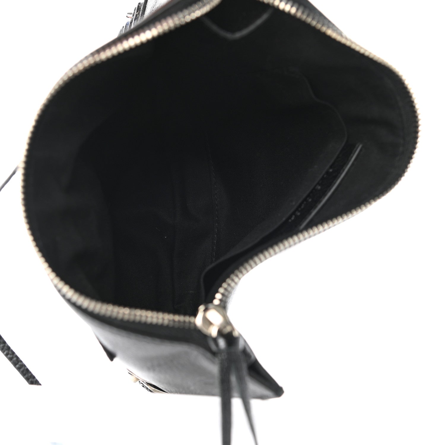 Balenciaga Chevre Silver Metallic Edge Hardware Pouch Black 5 of 7
