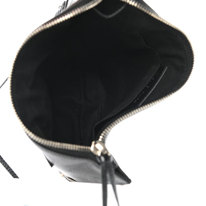 Balenciaga Chevre Silver Metallic Edge Hardware Pouch Black 5 of 7