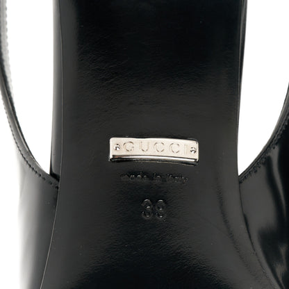 Gucci Nappa Mallory Pointed Toe Slingback Sandal 39 Black 6 of 9