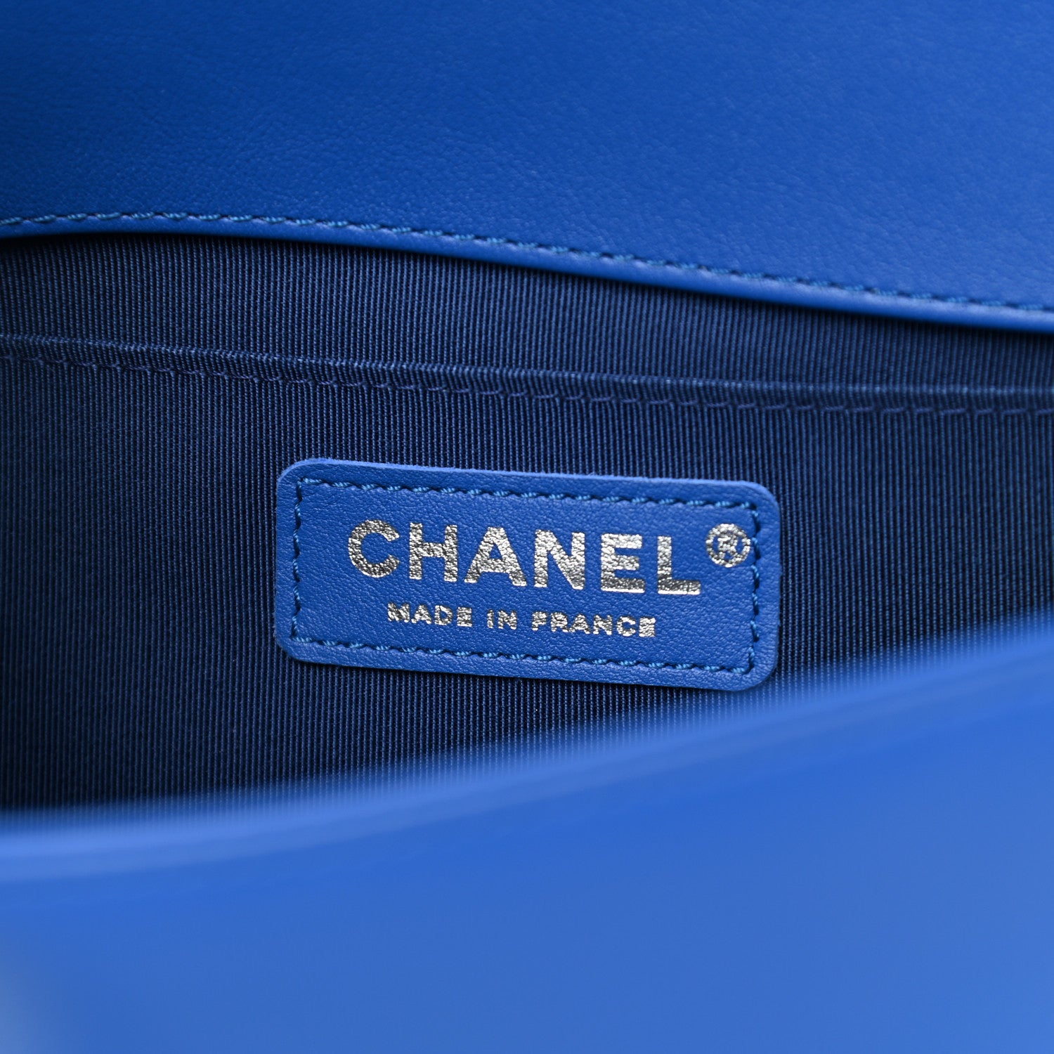Chanel Calfskin Chevron Quilted Medium Boy Flap Bright Blue 9 of 13