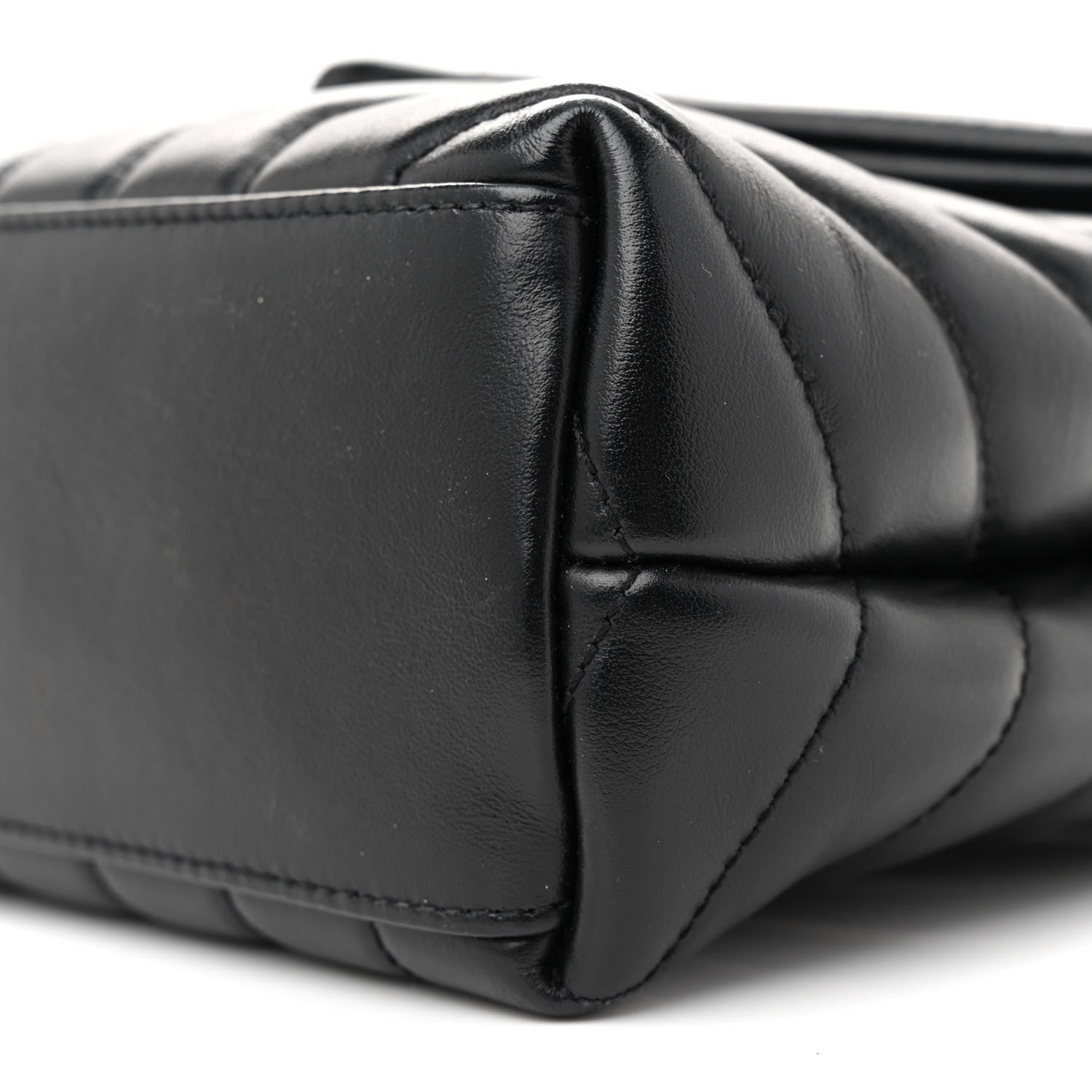 Saint Laurent Calfskin Y Quilted Monogram Small Loulou Chain Satchel Black 10 of 11