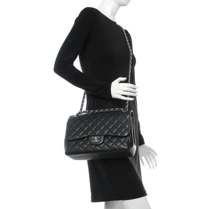 Chanel Caviar Quilted Jumbo Double Flap Black 2 of 10