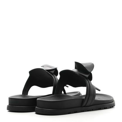 Hermes Calfskin Womens Empire Sandals 38 Black 4 of 7
