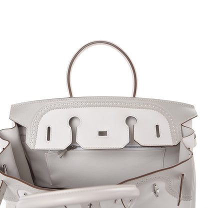 Hermes Swift Ghillies Birkin 35 White Gris Perle 13 of 34