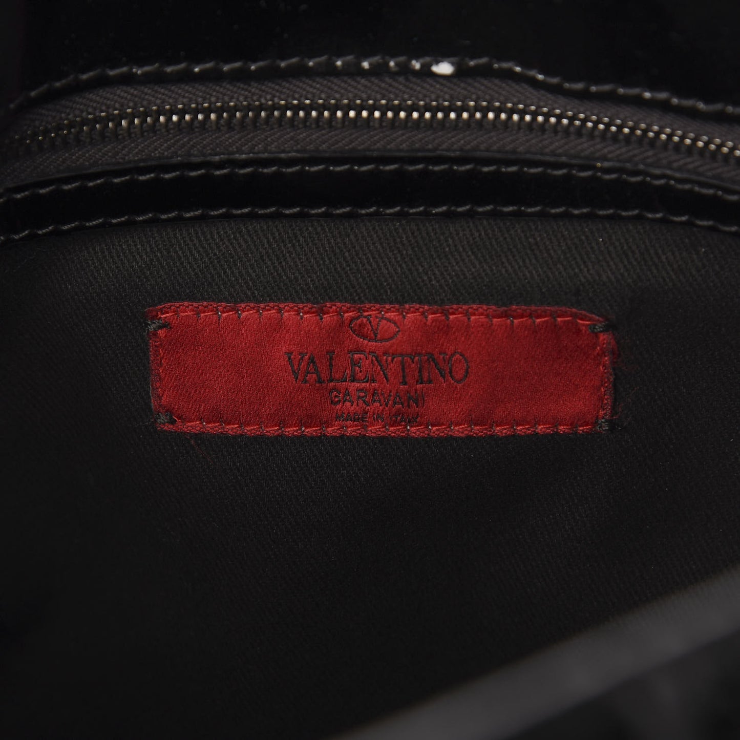 Patent Crystal Catch Satchel Black