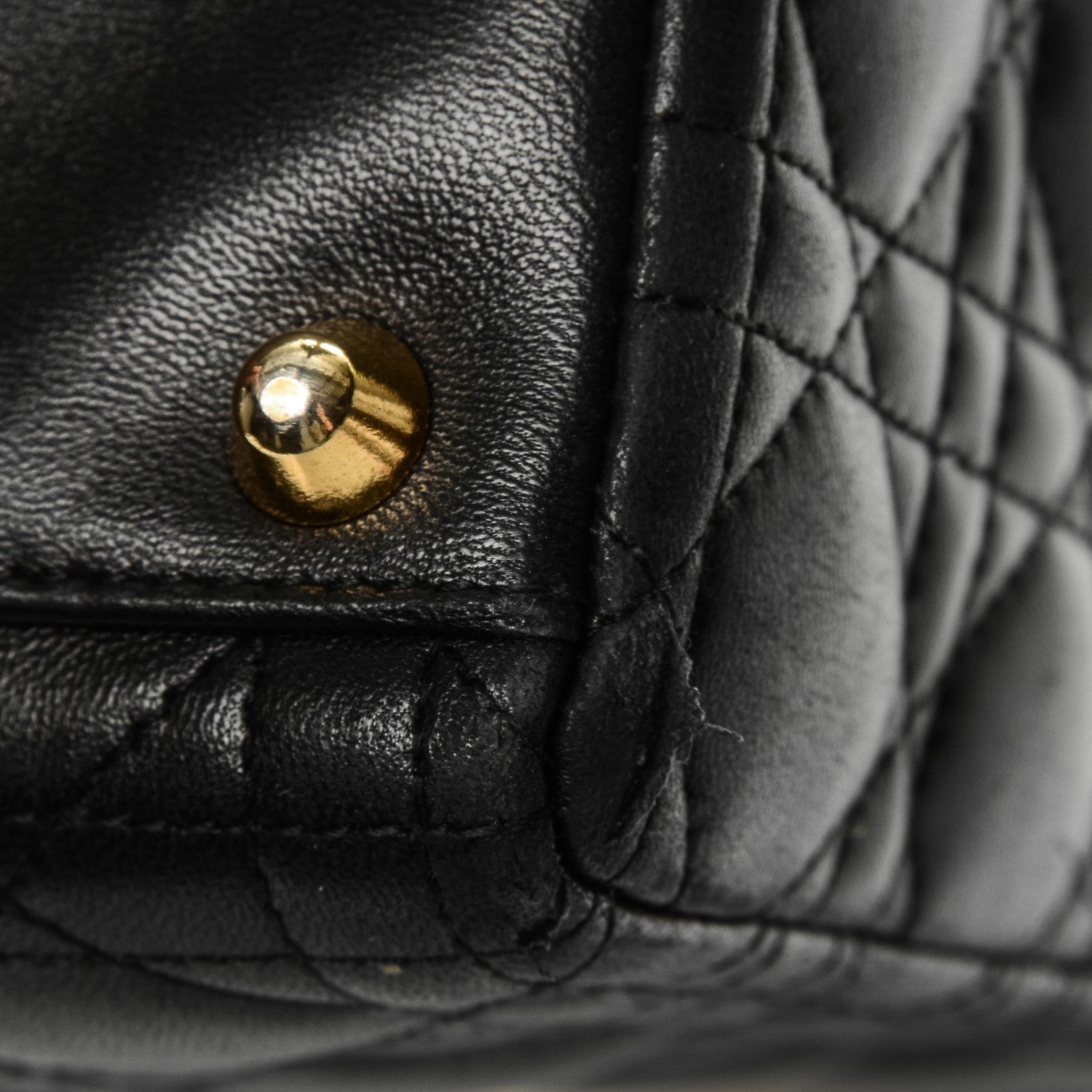 Christian Dior Vintage Lambskin Cannage Large Lady Dior Black 13 of 14