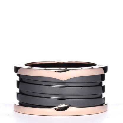 Bulgari 18K Rose Gold Black Ceramic B.Zero1 Four-Band Ring 59 8.75 3 of 6