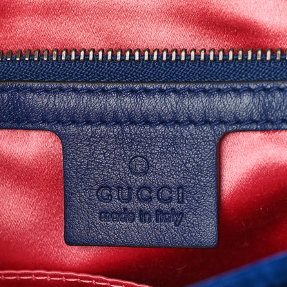 Gucci Velvet Matelasse Modern Embroidered Medium GG Marmont Shoulder Bag Cobalt 6 of 12