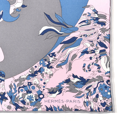 Hermes Silk Vintage Quatre Chevaux Detail Rose Gris 2 of 4