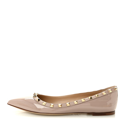 Valentino Garavani Patent Rockstud Ballerina Flats 40 Poudre 1 of 10
