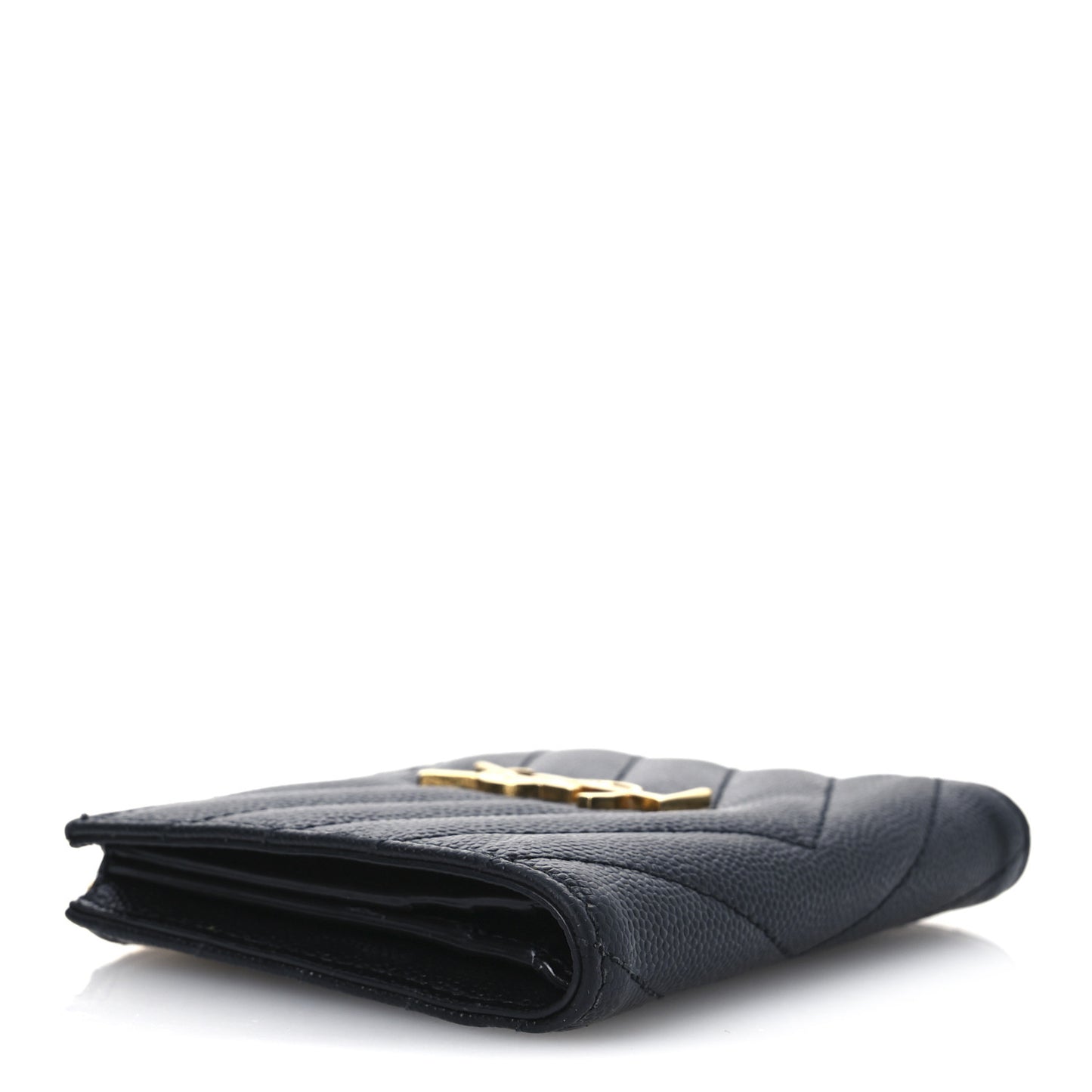 Grain De Poudre Matelasse Chevron Monogram Zipped Card Case Black