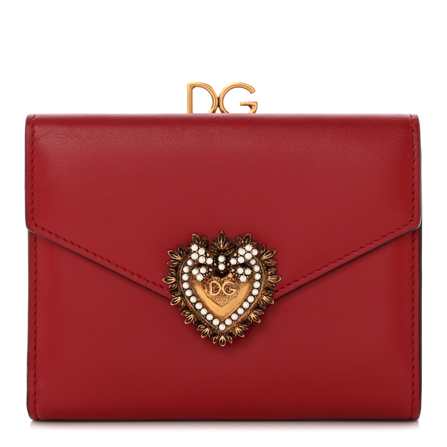 Smooth Calfskin Devotion Clutch Wallet Poppy Red