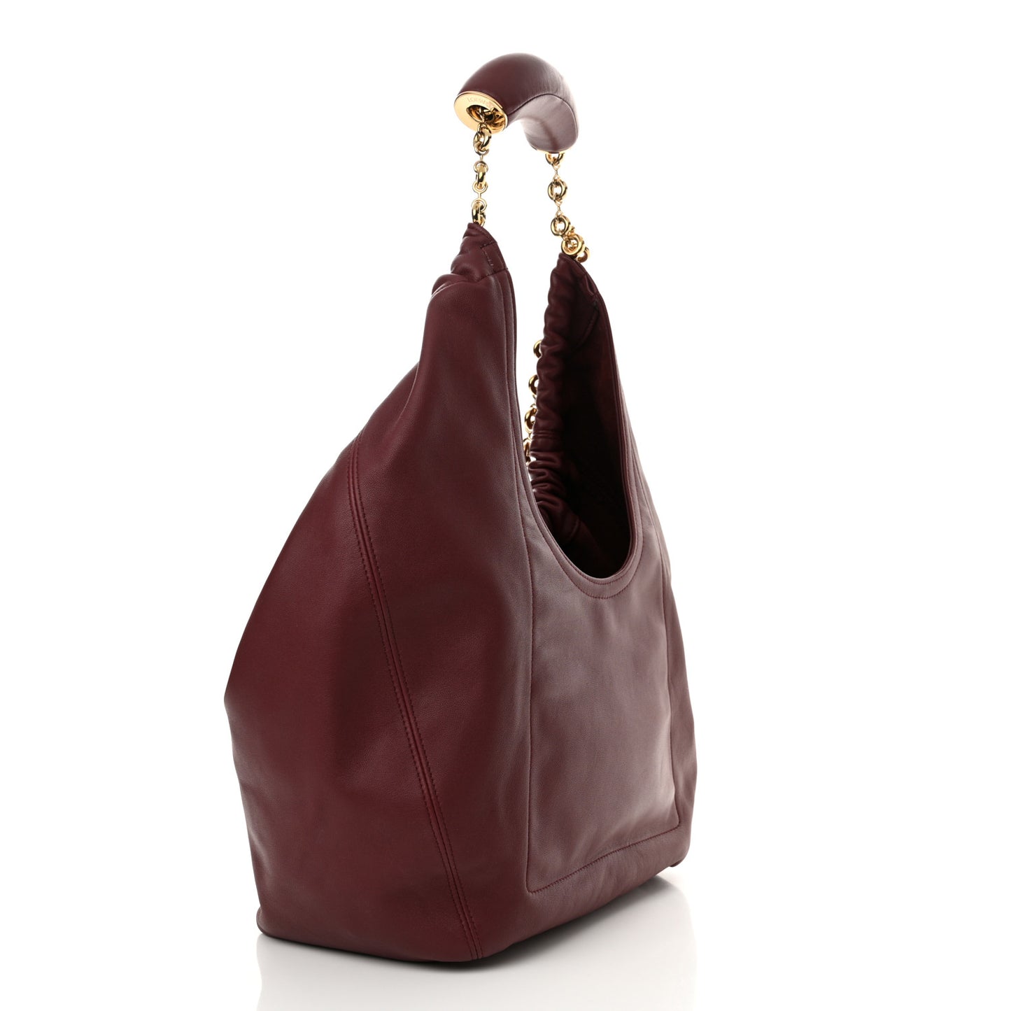 Buttery Nappa Lambskin Medium Squeeze Bag Burgundy