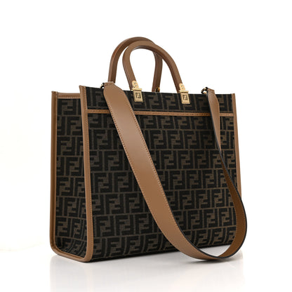 Fendi Vitello King Jacquard FF Medium Fendi Sunshine Shopper Tote Cuoiota 3 of 12