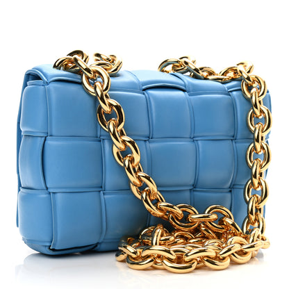 Bottega Veneta Lambskin Maxi Intreccio Padded Chain Cassette Crossbody Bag Swimming Pool 3 of 9