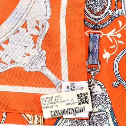 Hermes Silk Etriers Remix Scarf 45 Orange Ciel 11 of 12