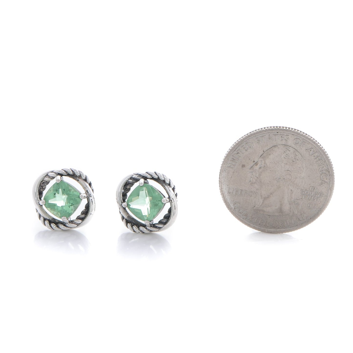 Sterling Silver Prasiolite 7mm Infinity Earrings