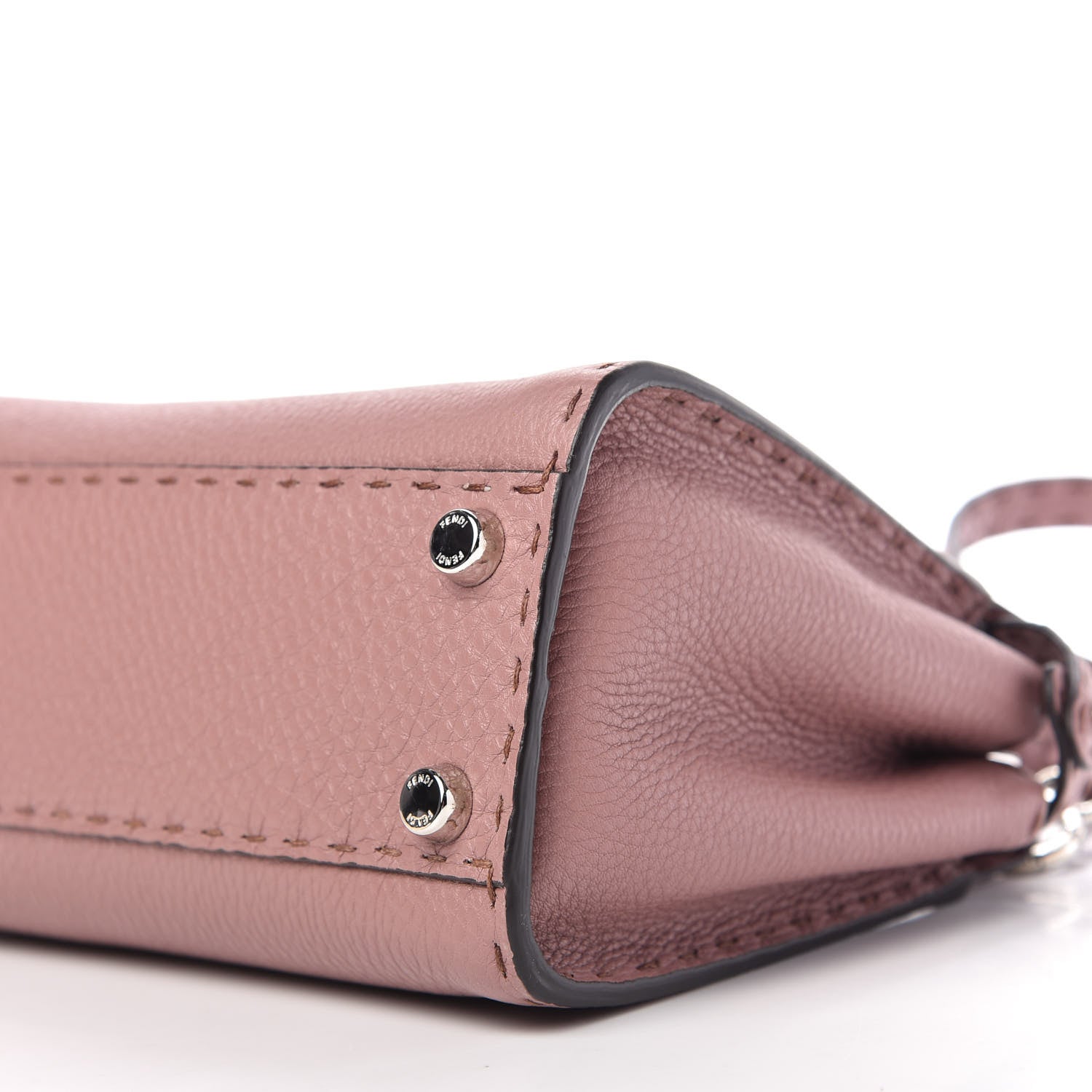 Fendi Cuoio Romano Selleria Bi-Color Mini Peekaboo Iconic Satchel English Rose Camelia 7 of 9