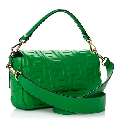 Fendi Nappa FF 1974 Embossed Baguette Tomatillo 2 of 9