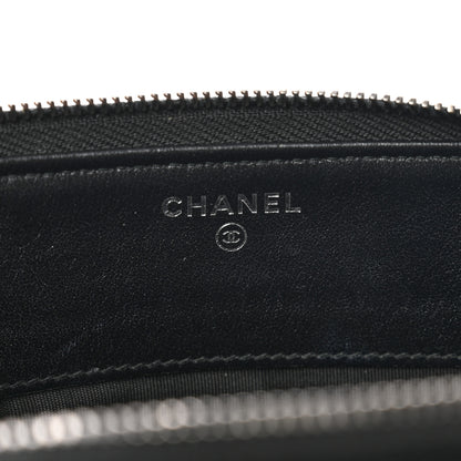 Chanel Caviar Chevron Quilted Small Zipped Boy Pouch Black 5 of 6