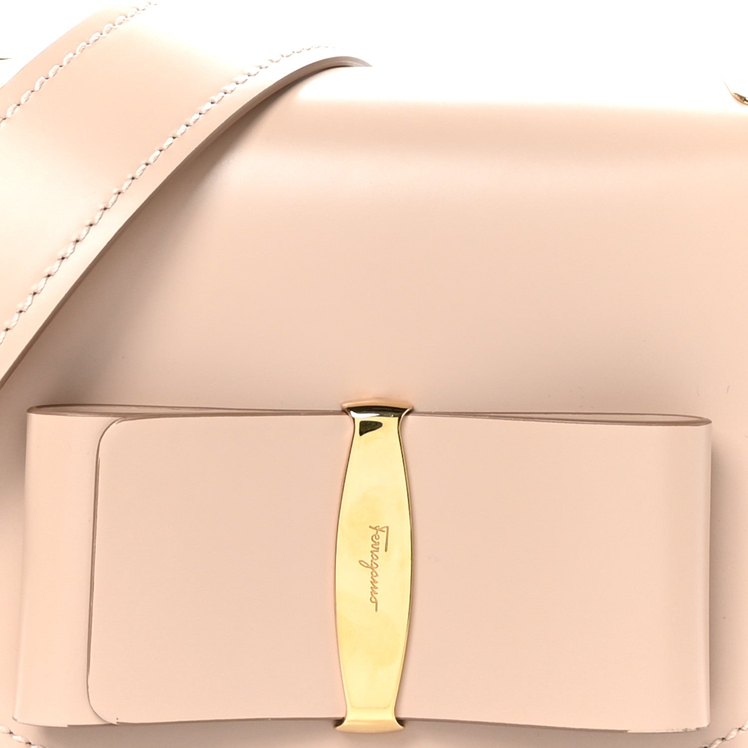 Salvatore Ferragamo Smooth Calfskin Small Anna Shoulder Bag New Bisque 7 of 9