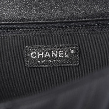 Chanel Caviar Chevron Quilted Large Puffy CC Flap Black 6 of 11